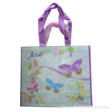 R-PET Shopper with Hook-and-loop Pad and White Color Inside Lining